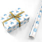 Blue Bauble Bow Personalised Wrapping Paper