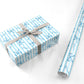Blue Bow Mum Stripe Mothers Day Personalised Wrapping Paper