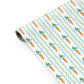 Blue Carrot Stripe Easter Design Personalised Gift Wrap