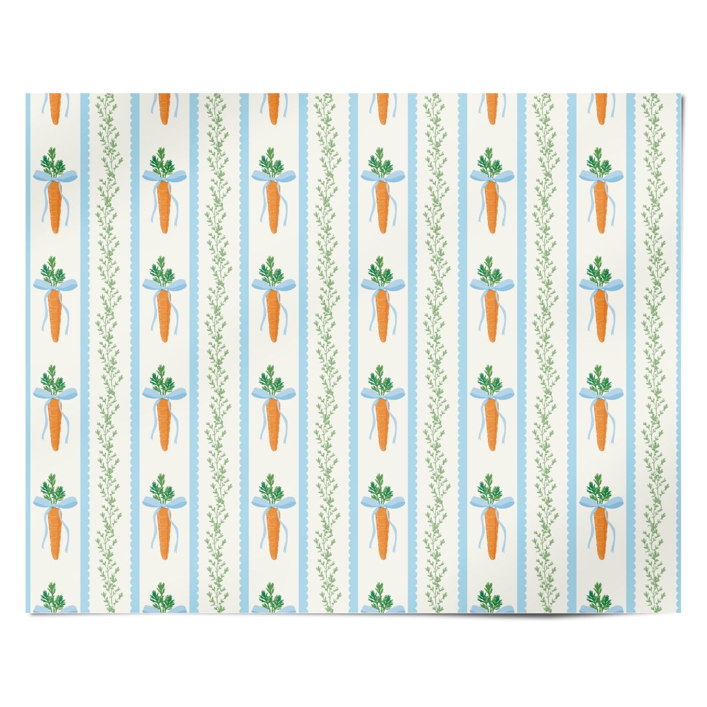 Blue Carrot Stripe Easter Design Personalised Wrapping Paper Alternative