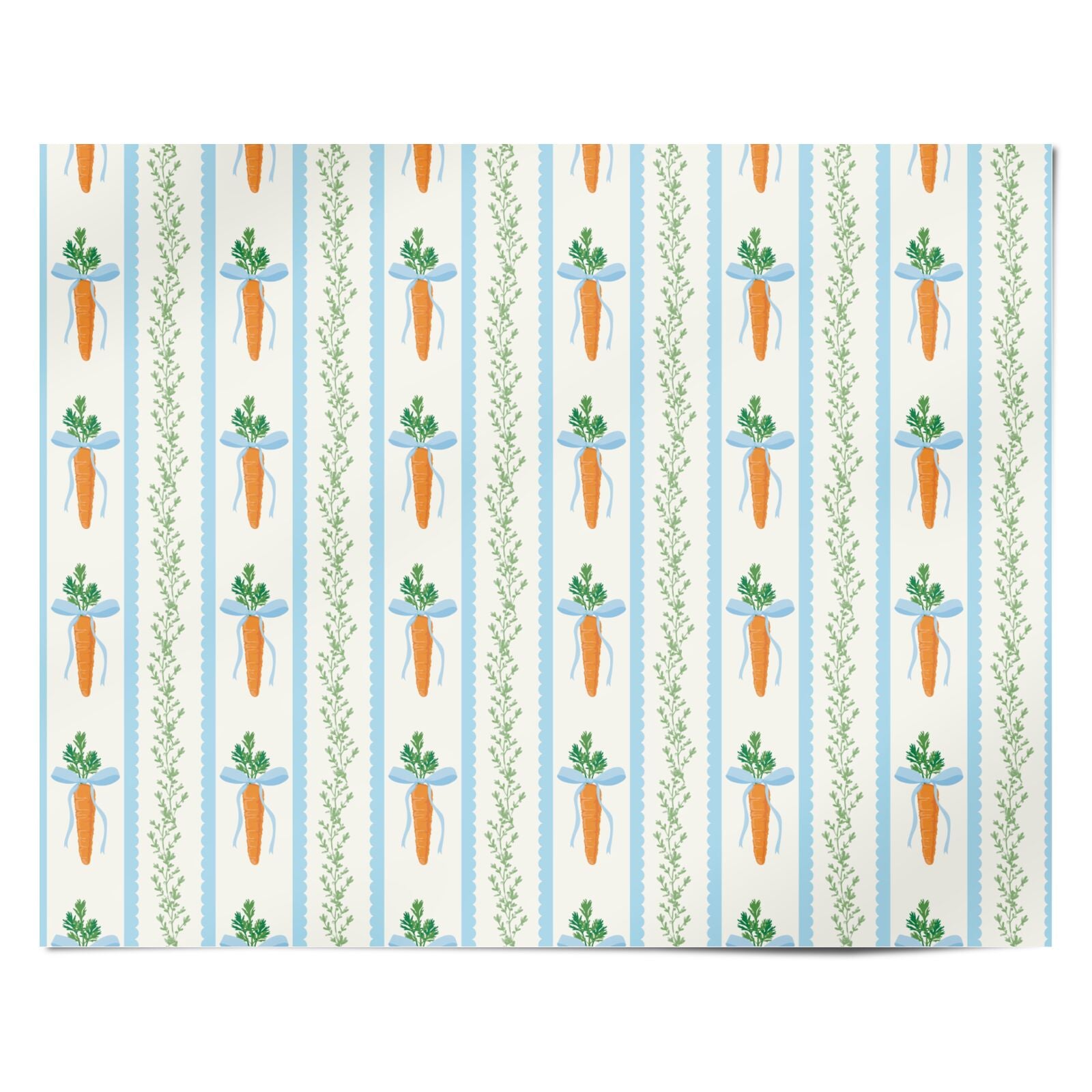 Blue Carrot Stripe Easter Design Personalised Wrapping Paper Alternative