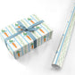 Blue Carrot Stripe Easter Design Personalised Wrapping Paper