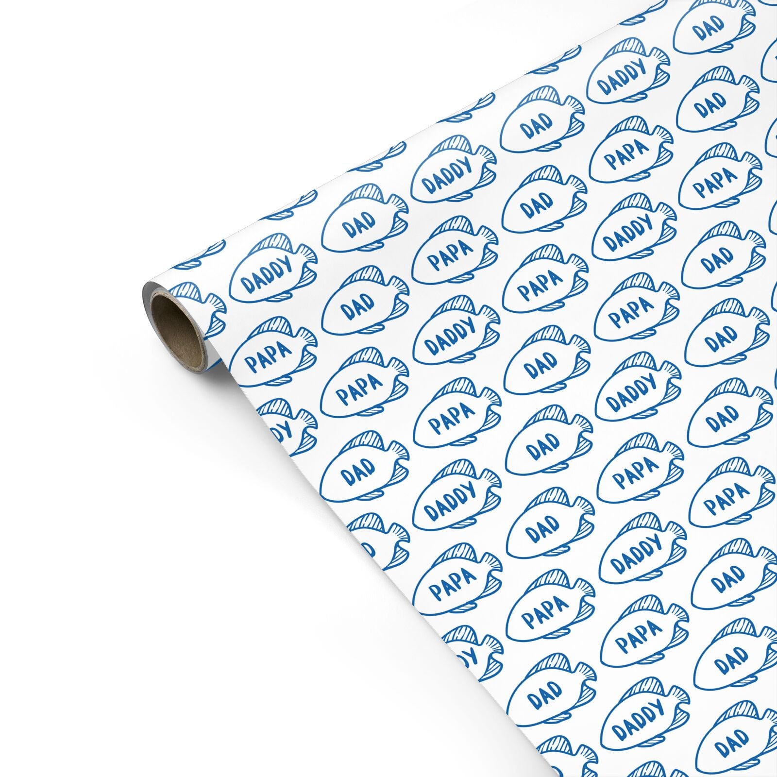 Blue Fish Fathers Day Personalised Gift Wrap