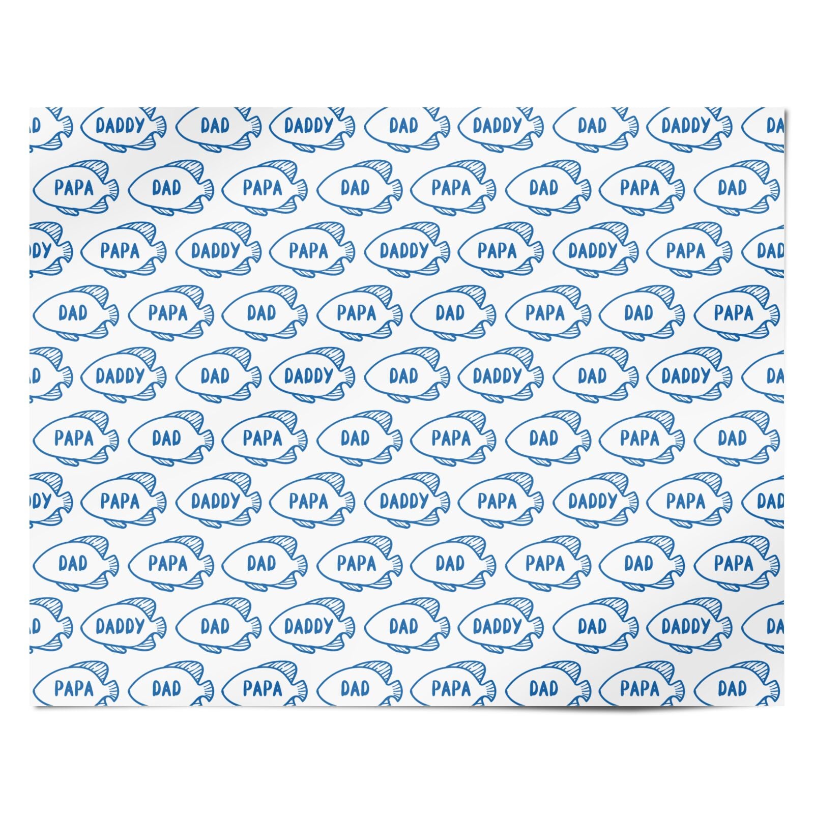 Blue Fish Fathers Day Personalised Wrapping Paper Alternative