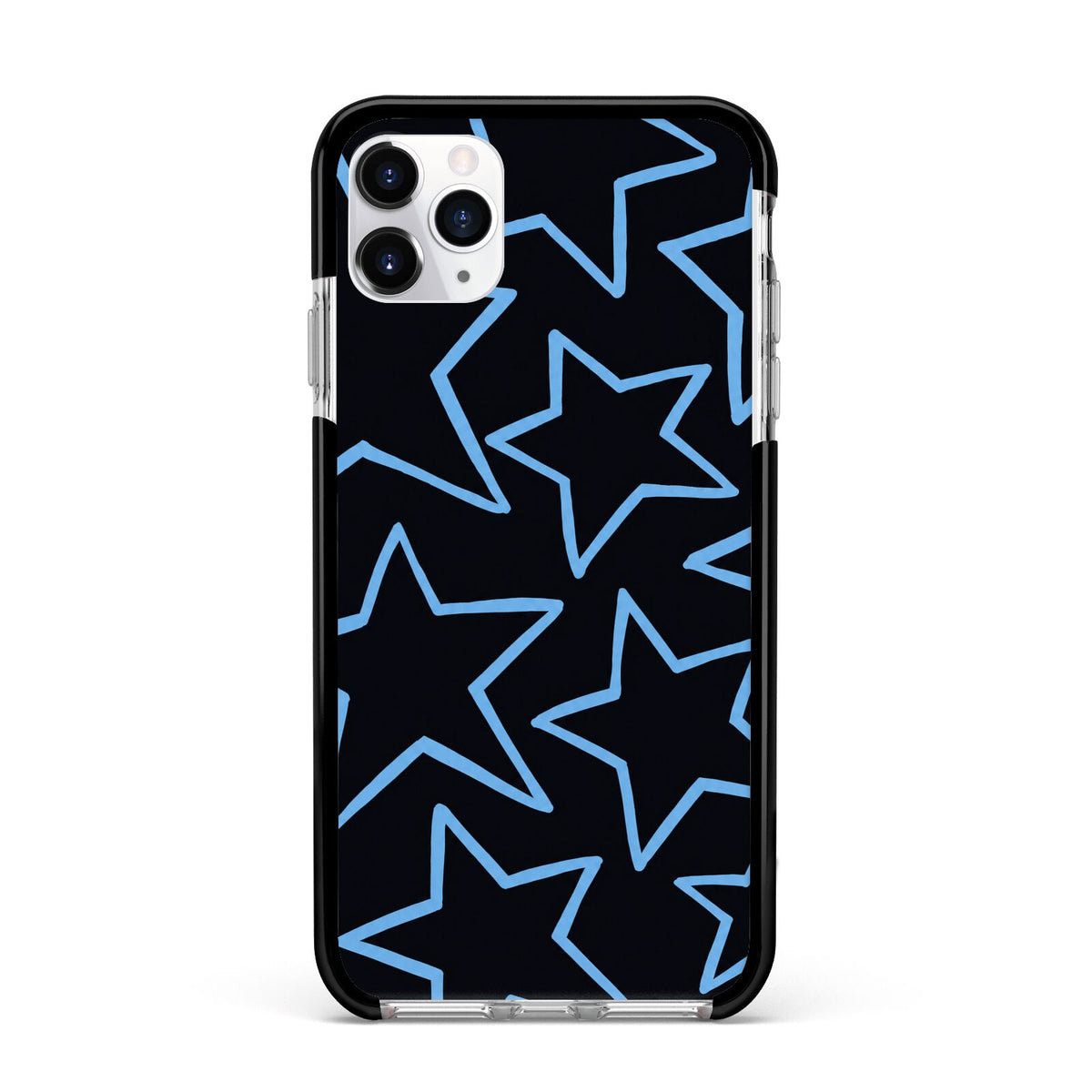Blue Hour Stars Apple iPhone 11 Pro Max in Silver with Black Impact Case