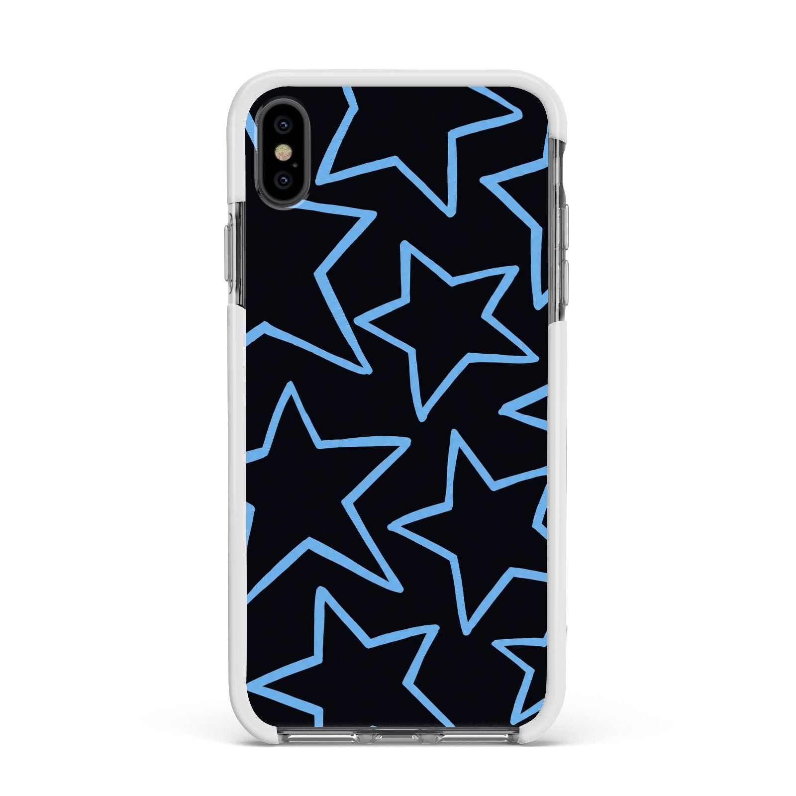 Blue Hour Stars Apple iPhone Xs Max Impact Case White Edge on Black Phone