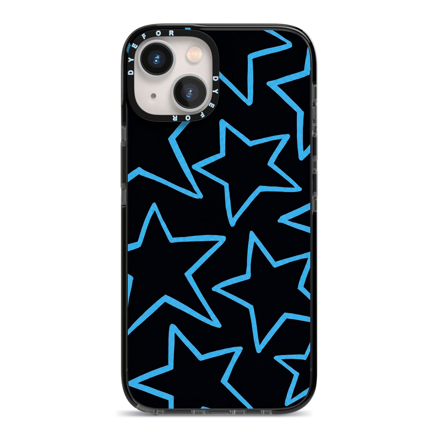 Blue Hour Stars iPhone 13 Black Impact Case on Silver phone