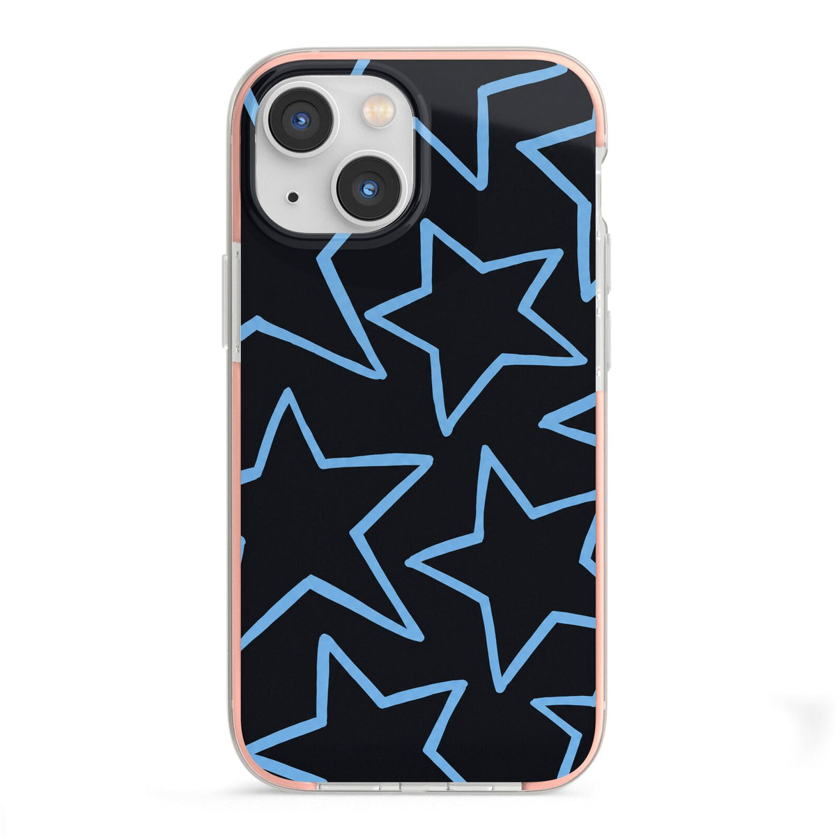 Blue Hour Stars iPhone 13 Mini TPU Impact Case with Pink Edges