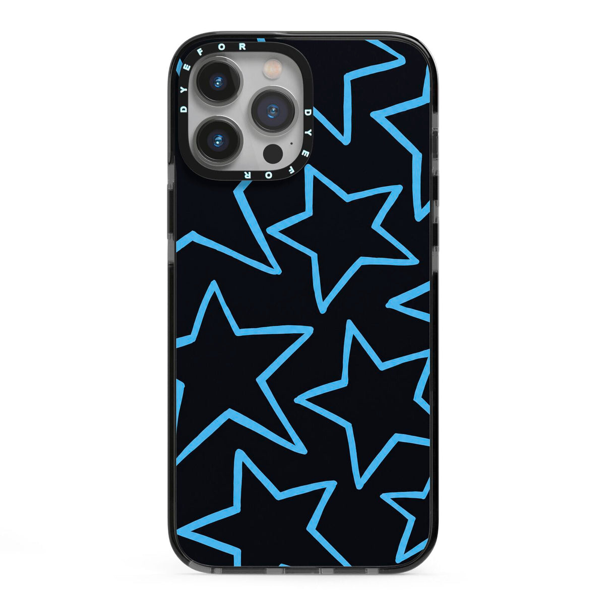 Blue Hour Stars iPhone 13 Pro Max Black Impact Case on Silver phone