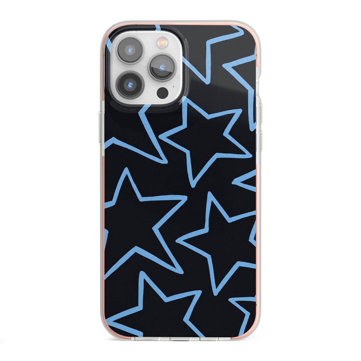 Blue Hour Stars iPhone 13 Pro Max TPU Impact Case with Pink Edges