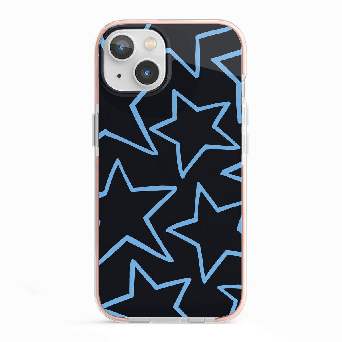 Blue Hour Stars iPhone 13 TPU Impact Case with Pink Edges