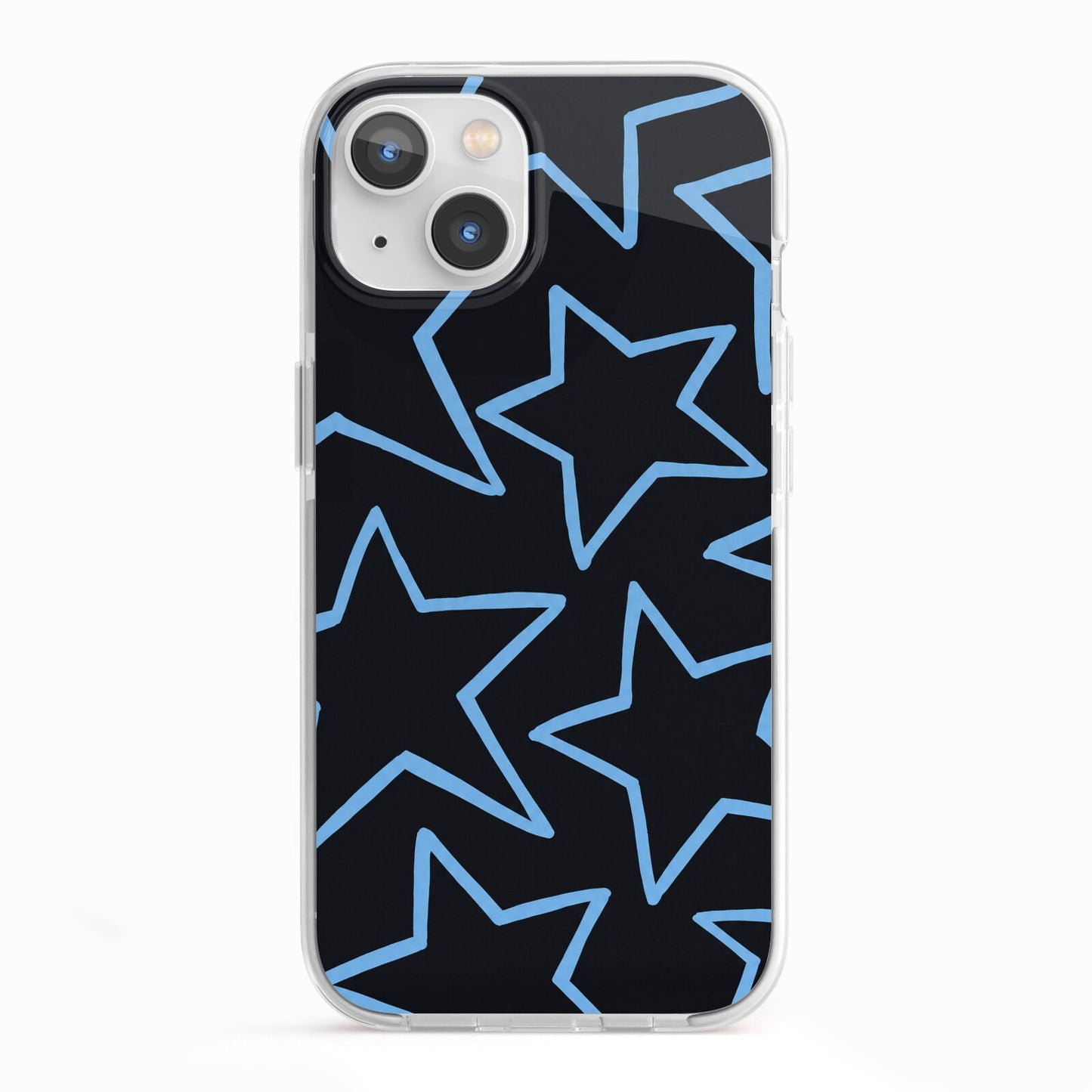 Blue Hour Stars iPhone 13 TPU Impact Case with White Edges