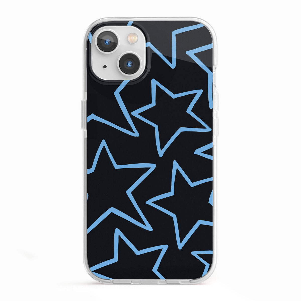 Blue Hour Stars iPhone 13 TPU Impact Case with White Edges