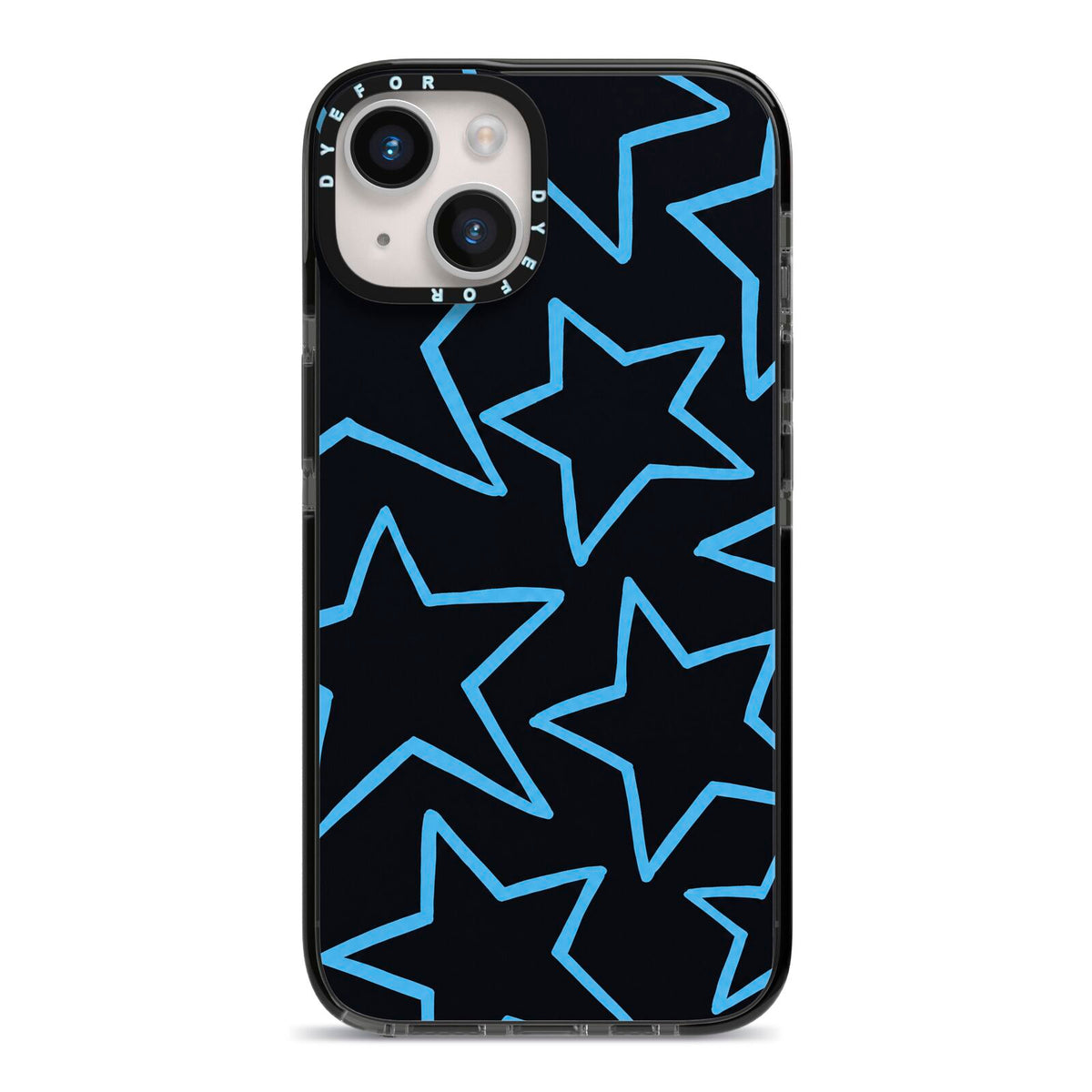 Blue Hour Stars iPhone 14 Black Impact Case on Silver phone