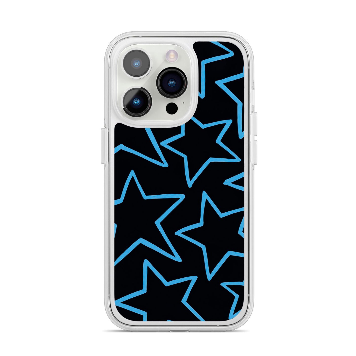Blue Hour Stars iPhone 14 Pro Clear Tough Case Silver