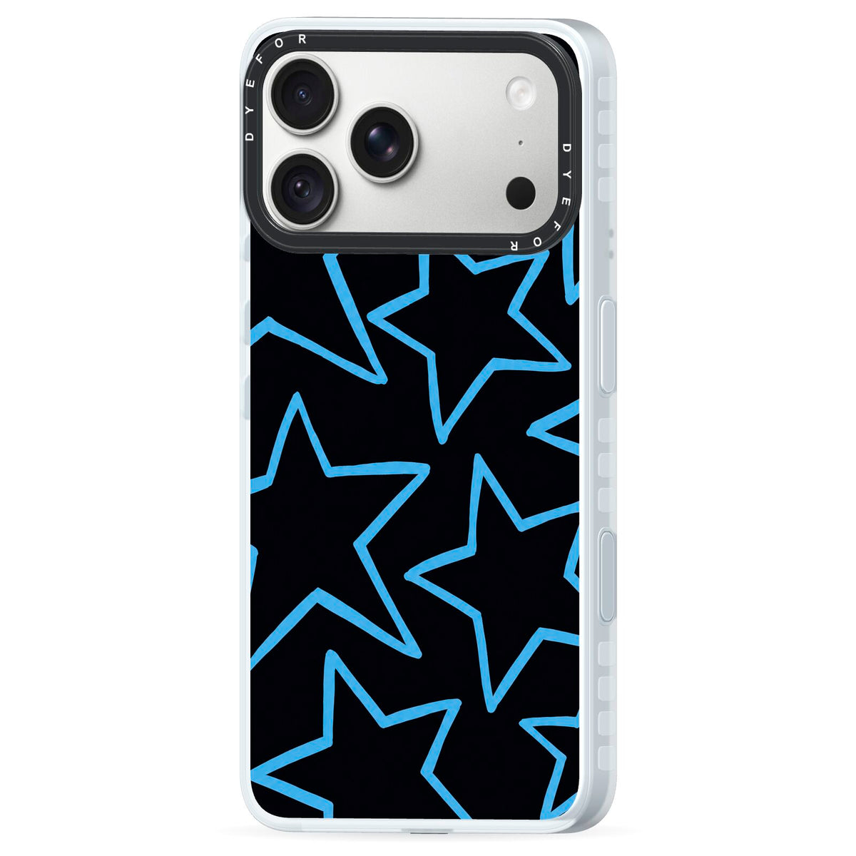 Blue Hour Stars iPhone 18 Pro Max Black Impact Pre order Case Side Angle on Silver phone