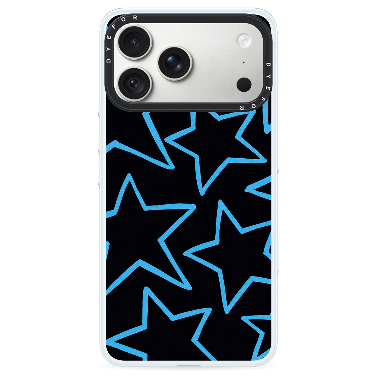 Blue Hour Stars iPhone 18 Pro Max Black Impact Pre order Case on Silver phone