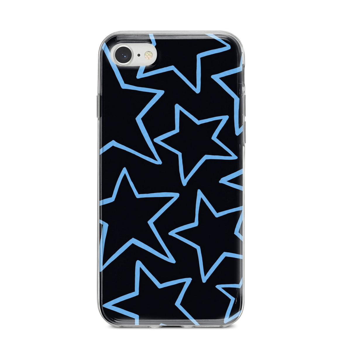 Blue Hour Stars iPhone 8 Bumper Case on Silver iPhone