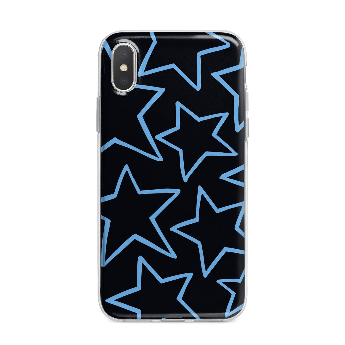 Blue Hour Stars iPhone X Bumper Case on Silver iPhone Alternative Image 1