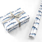 Blue Mackerel Fish Pattern Personalised Wrapping Paper