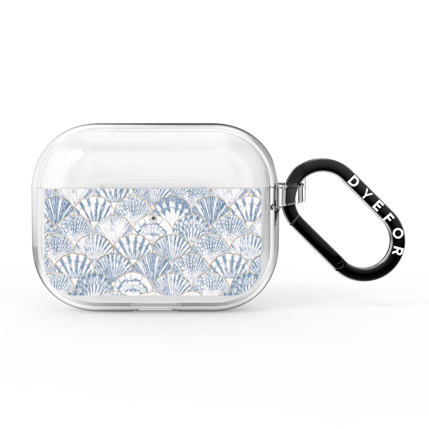 Blue Seashell Pattern AirPods Pro Clear Case