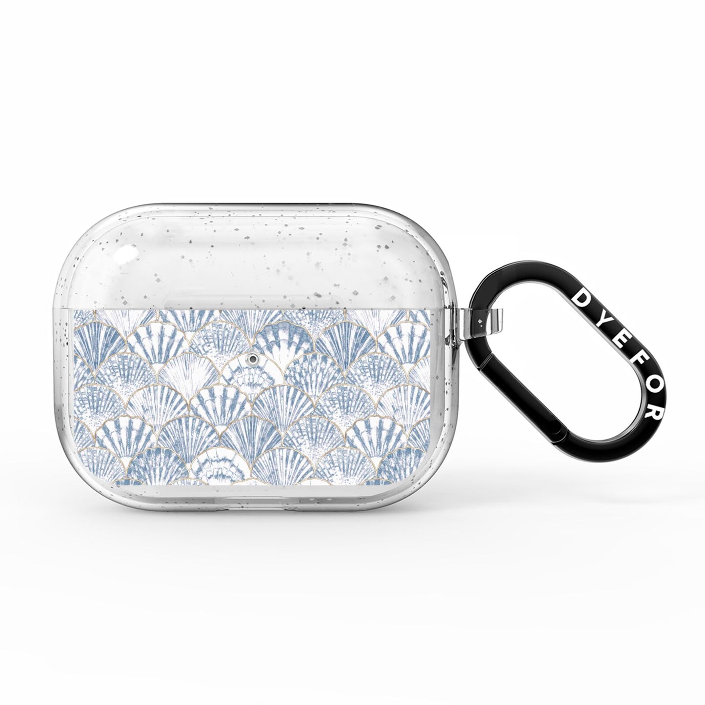Blue Seashell Pattern AirPods Pro Glitter Case