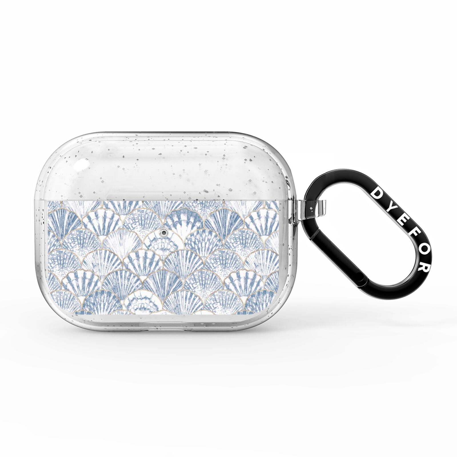 Blue Seashell Pattern AirPods Pro Glitter Case