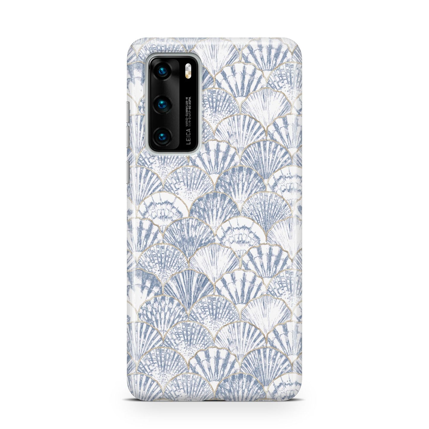 Blue Seashell Pattern Huawei P40 Phone Case
