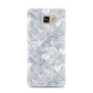 Blue Seashell Pattern Samsung Galaxy A7 2016 Case on gold phone