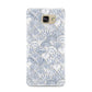 Blue Seashell Pattern Samsung Galaxy A9 2016 Case on gold phone