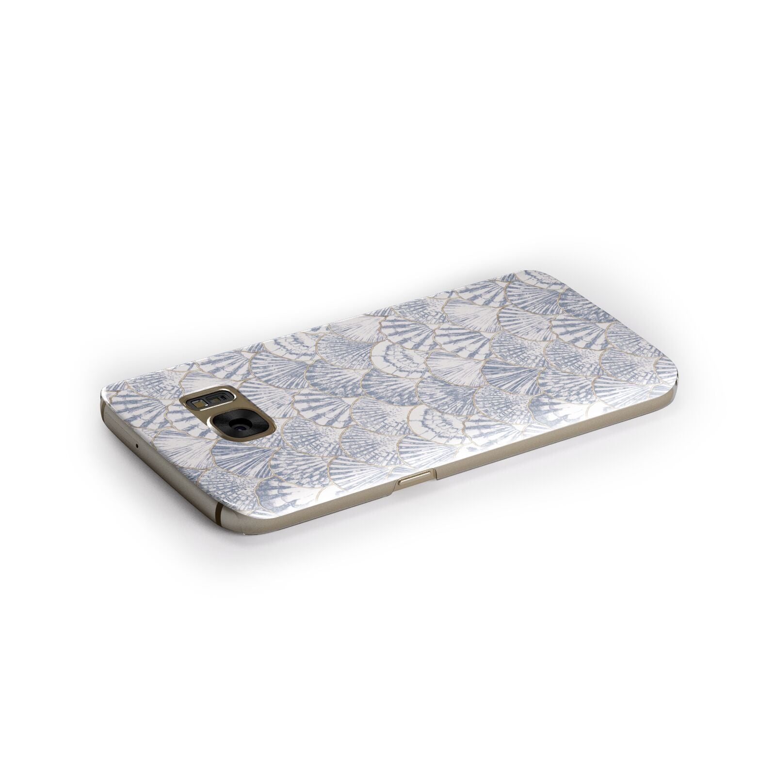 Blue Seashell Pattern Samsung Galaxy Case Side Close Up