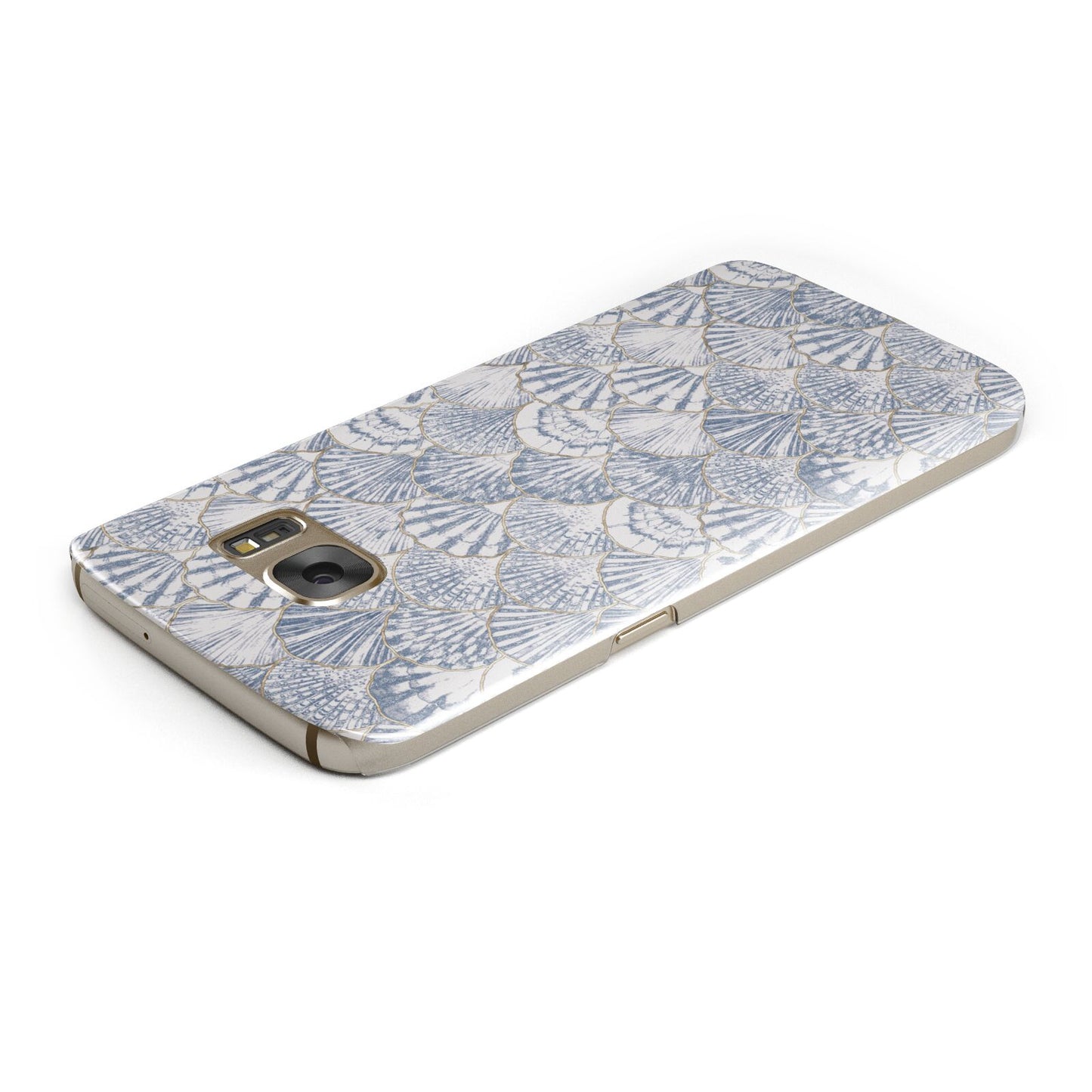 Blue Seashell Pattern Samsung Galaxy Case Top Cutout