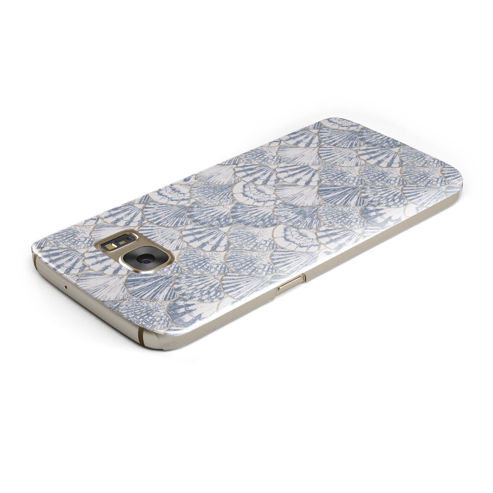 Blue Seashell Pattern Samsung Galaxy Case Top Cutout