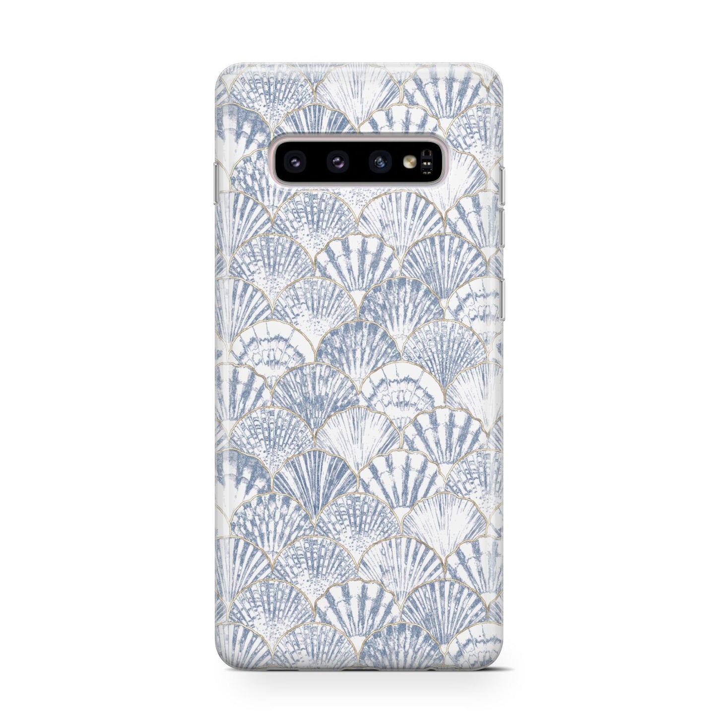 Blue Seashell Pattern Samsung Galaxy S10 Case