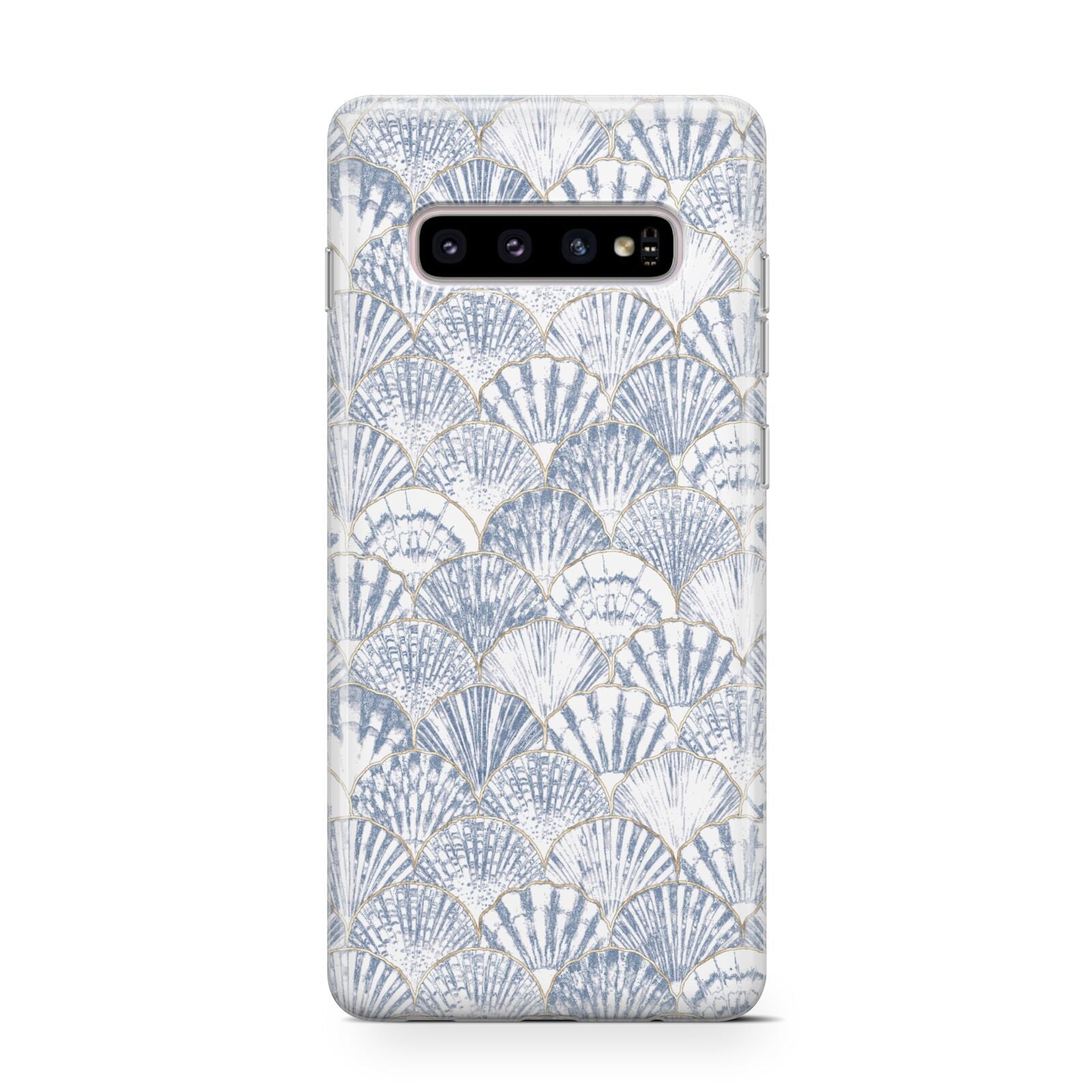 Blue Seashell Pattern Samsung Galaxy S10 Case