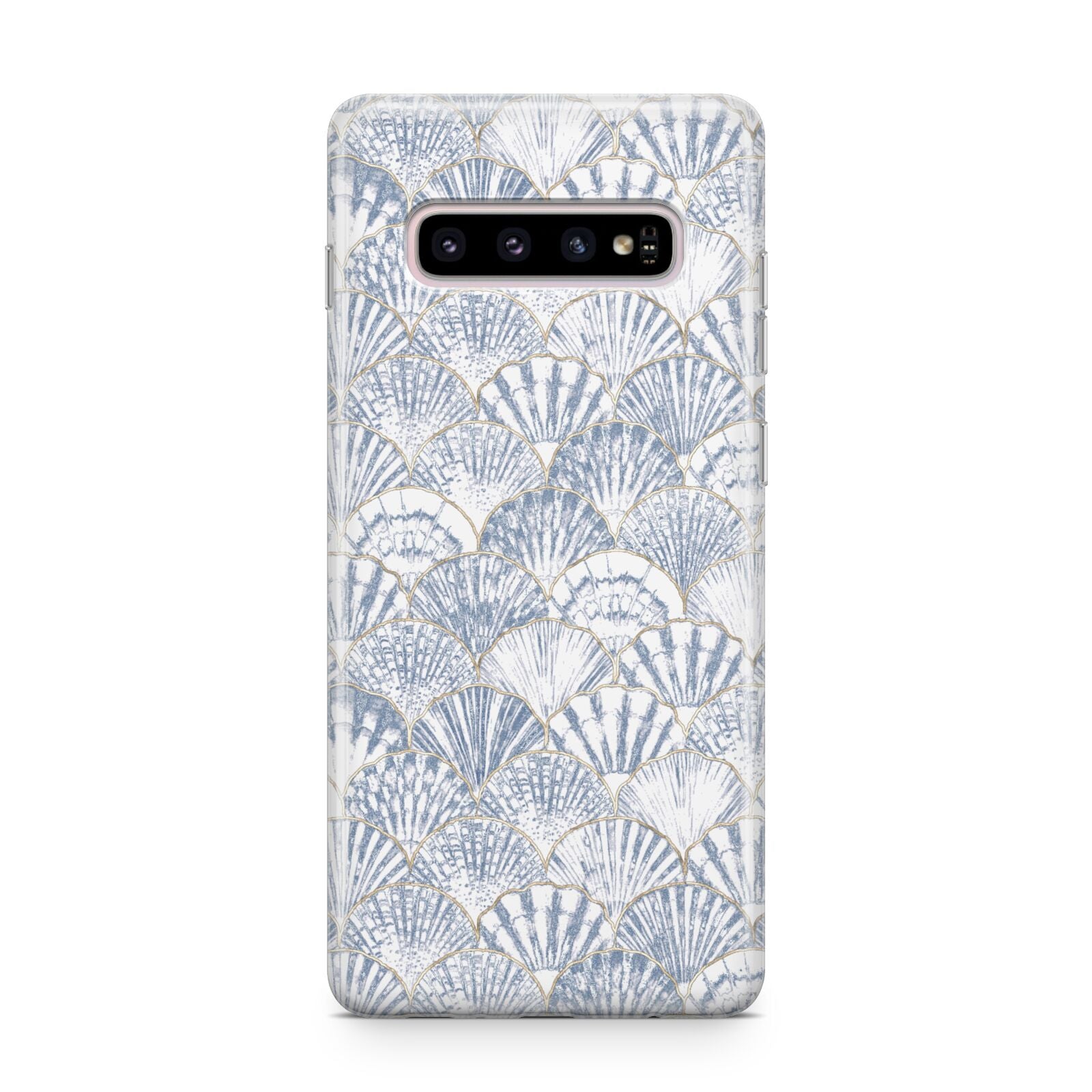 Blue Seashell Pattern Samsung Galaxy S10 Plus Case