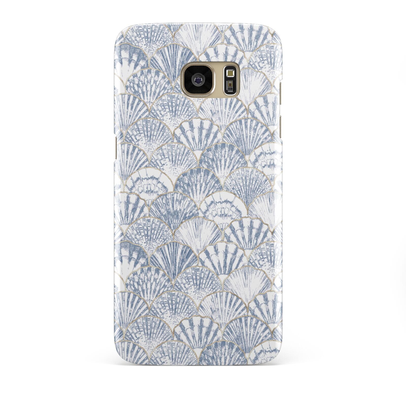 Blue Seashell Pattern Samsung Galaxy S7 Edge Case