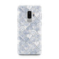 Blue Seashell Pattern Samsung Galaxy S9 Plus Case on Silver phone