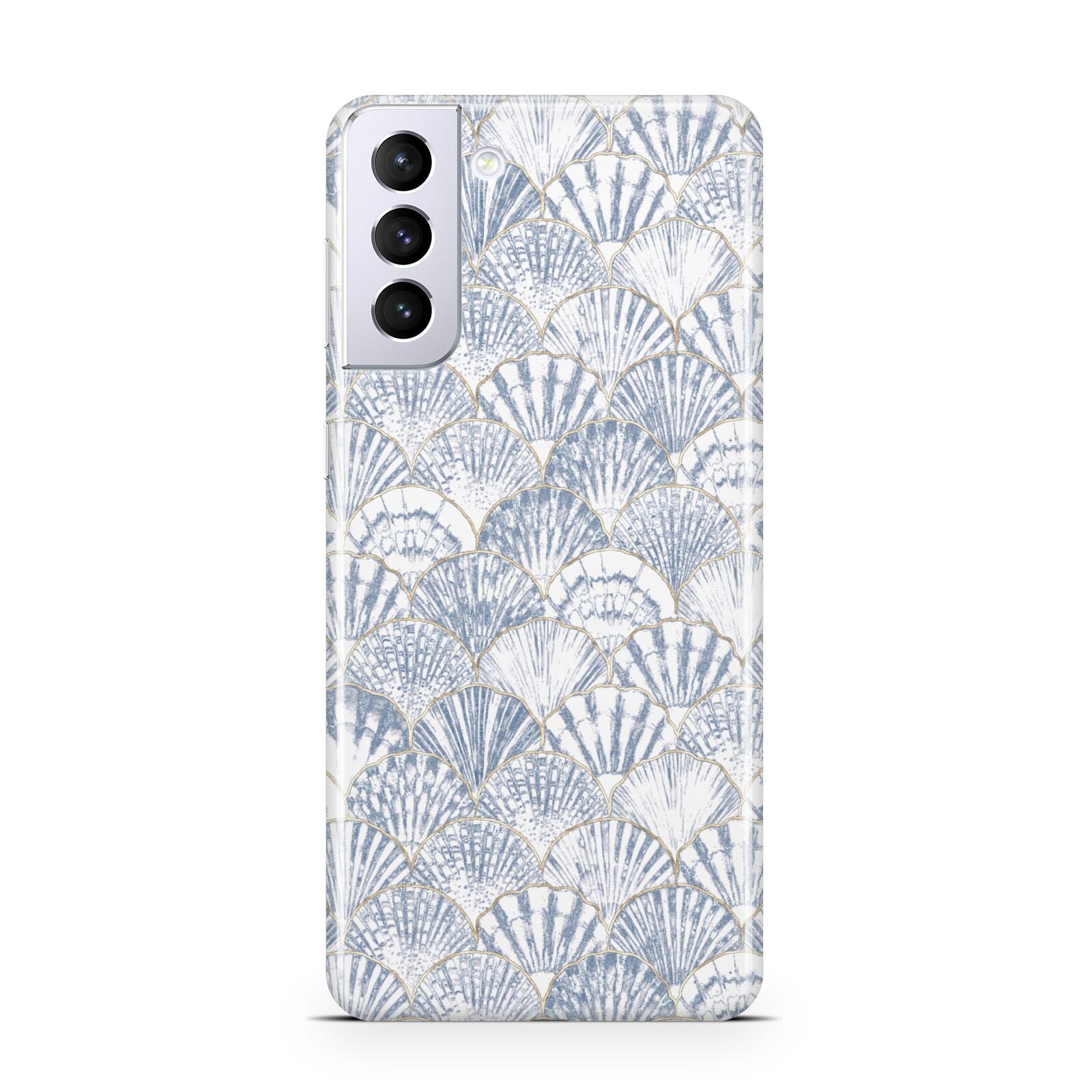Blue Seashell Pattern Samsung S21 Plus Phone Case