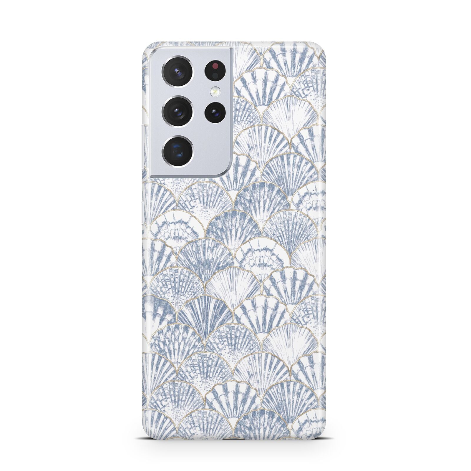 Blue Seashell Pattern Samsung S21 Ultra Case