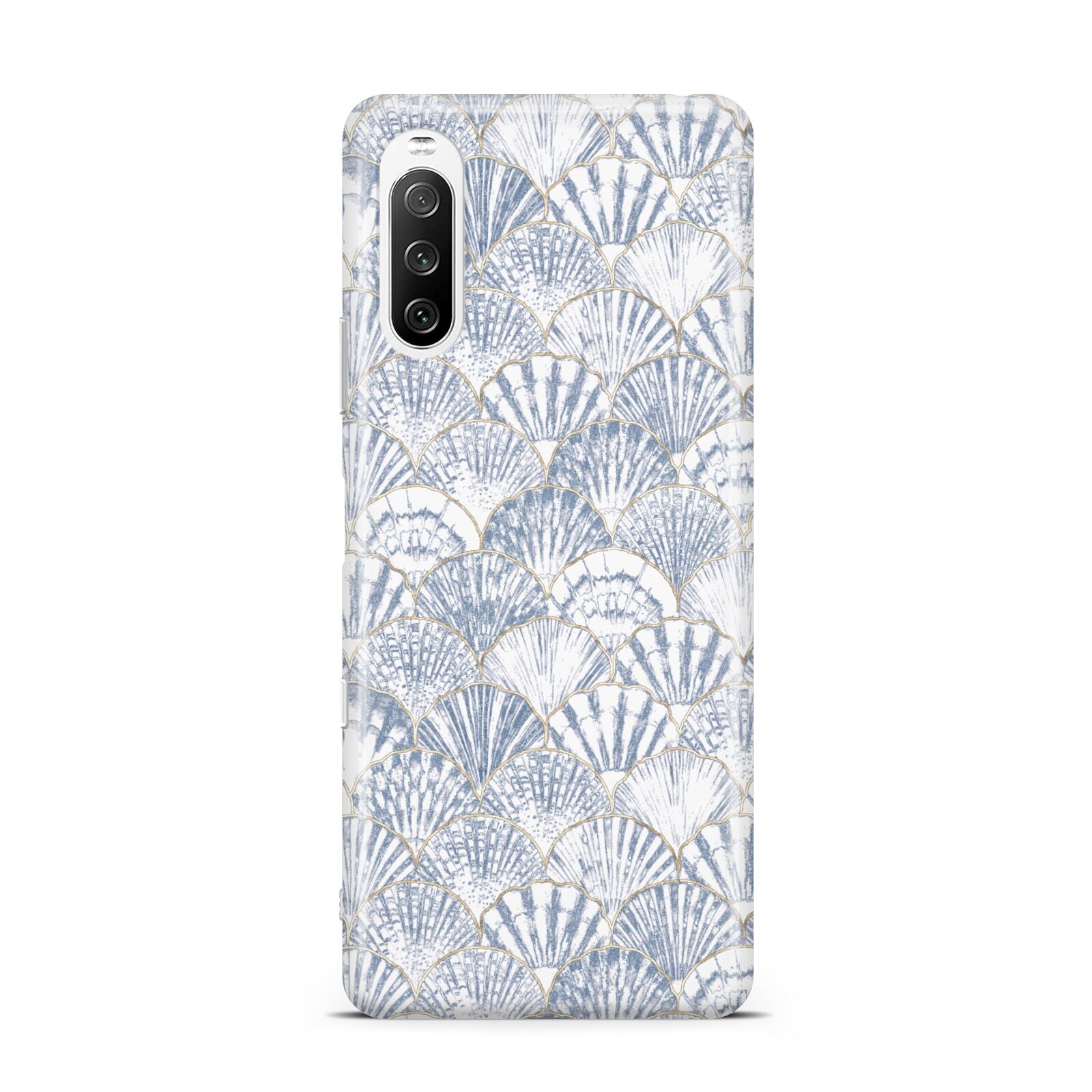 Blue Seashell Pattern Sony Xperia 10 III Case