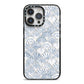 Blue Seashell Pattern iPhone 14 Pro Max Black Impact Case on Silver phone