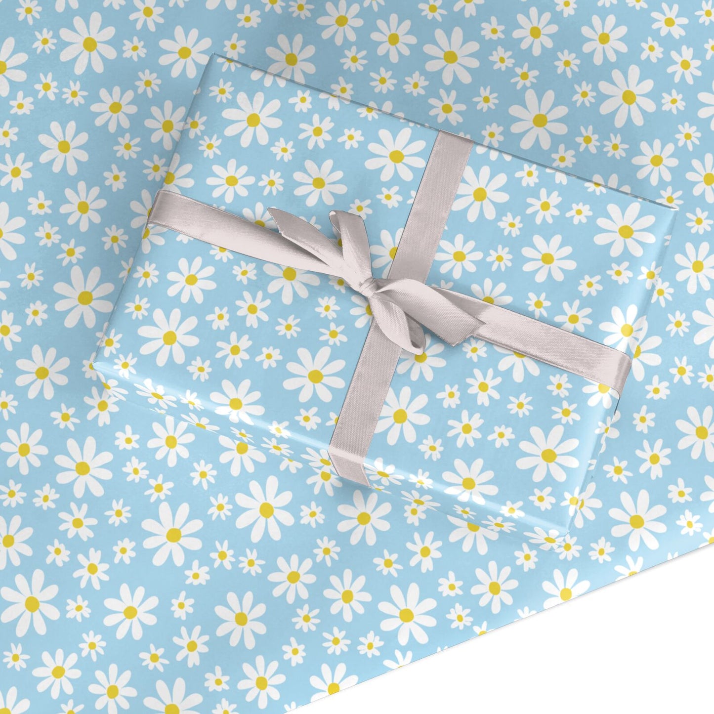 Blue Skies Daisy Custom Wrapping Paper