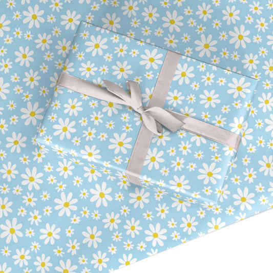 Blue Skies Daisy Custom Wrapping Paper