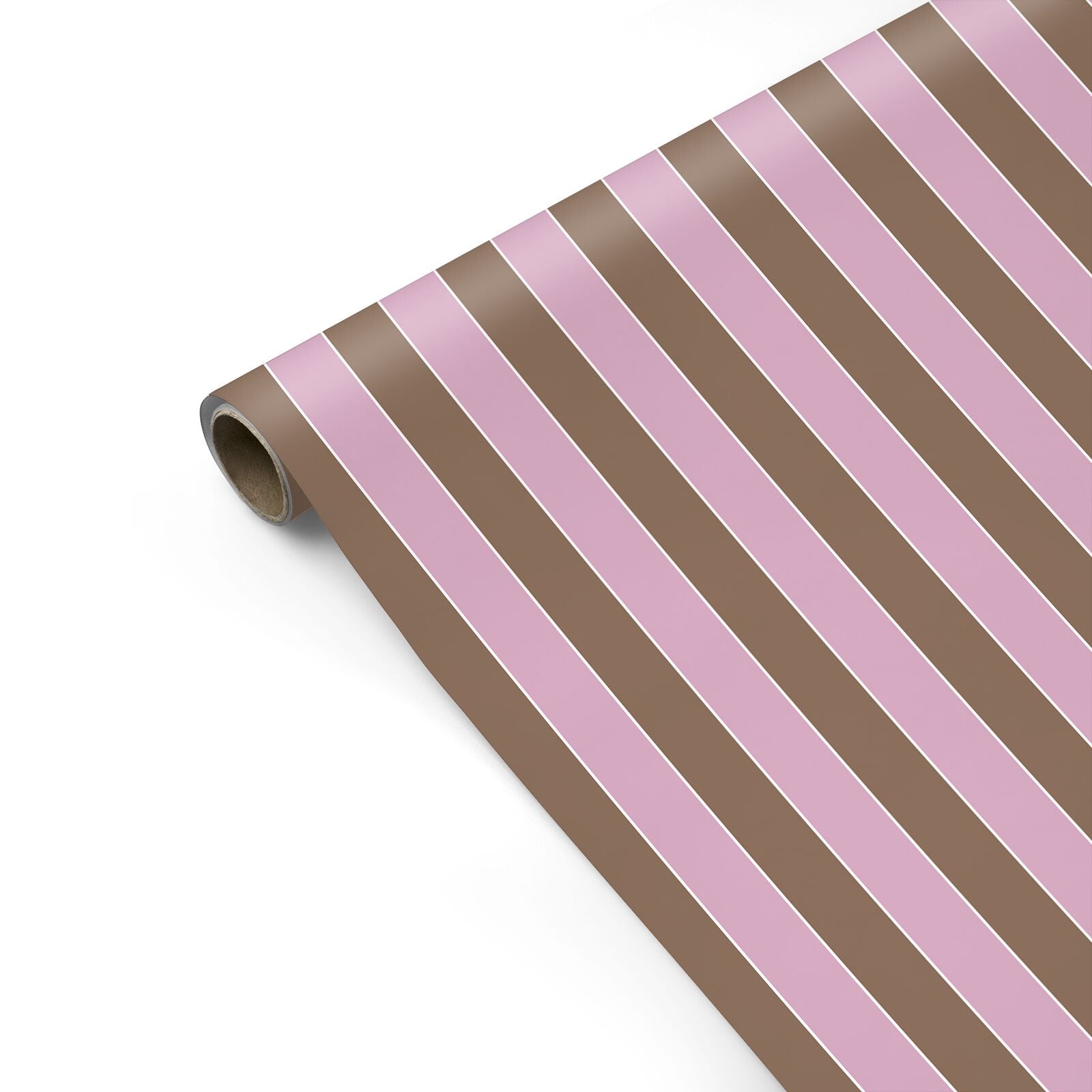 Blush and Cocoa Stripe Personalised Gift Wrap
