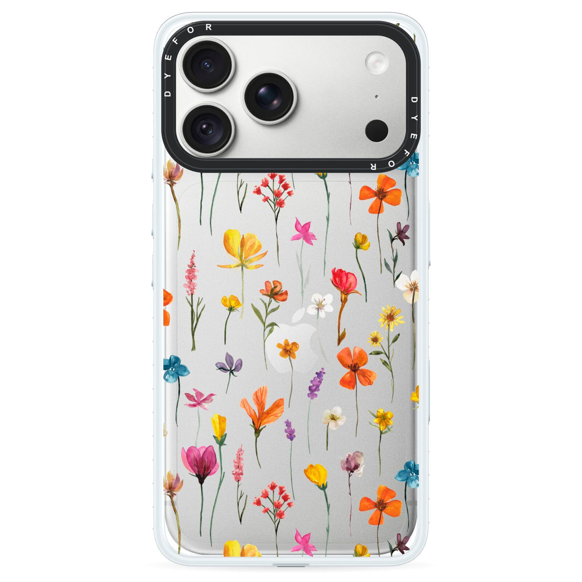 Botanical Floral iPhone 18 Pro Max Black Impact Pre order Case on Silver phone