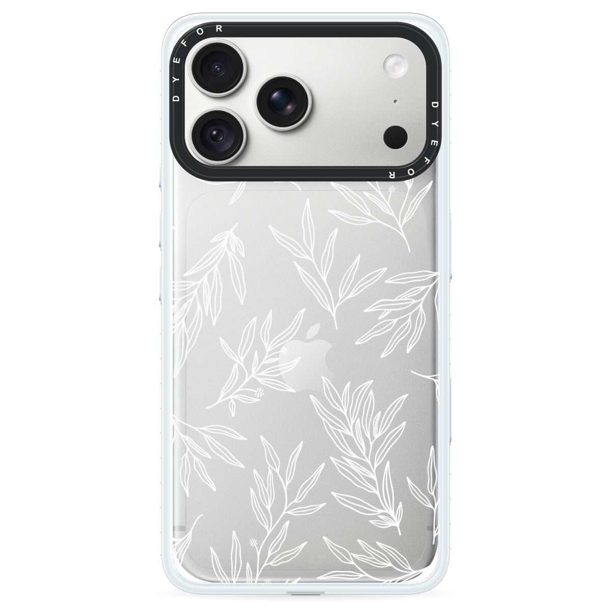 Botanical Leaf iPhone 18 Pro Max Black Impact Pre order Case on Silver phone