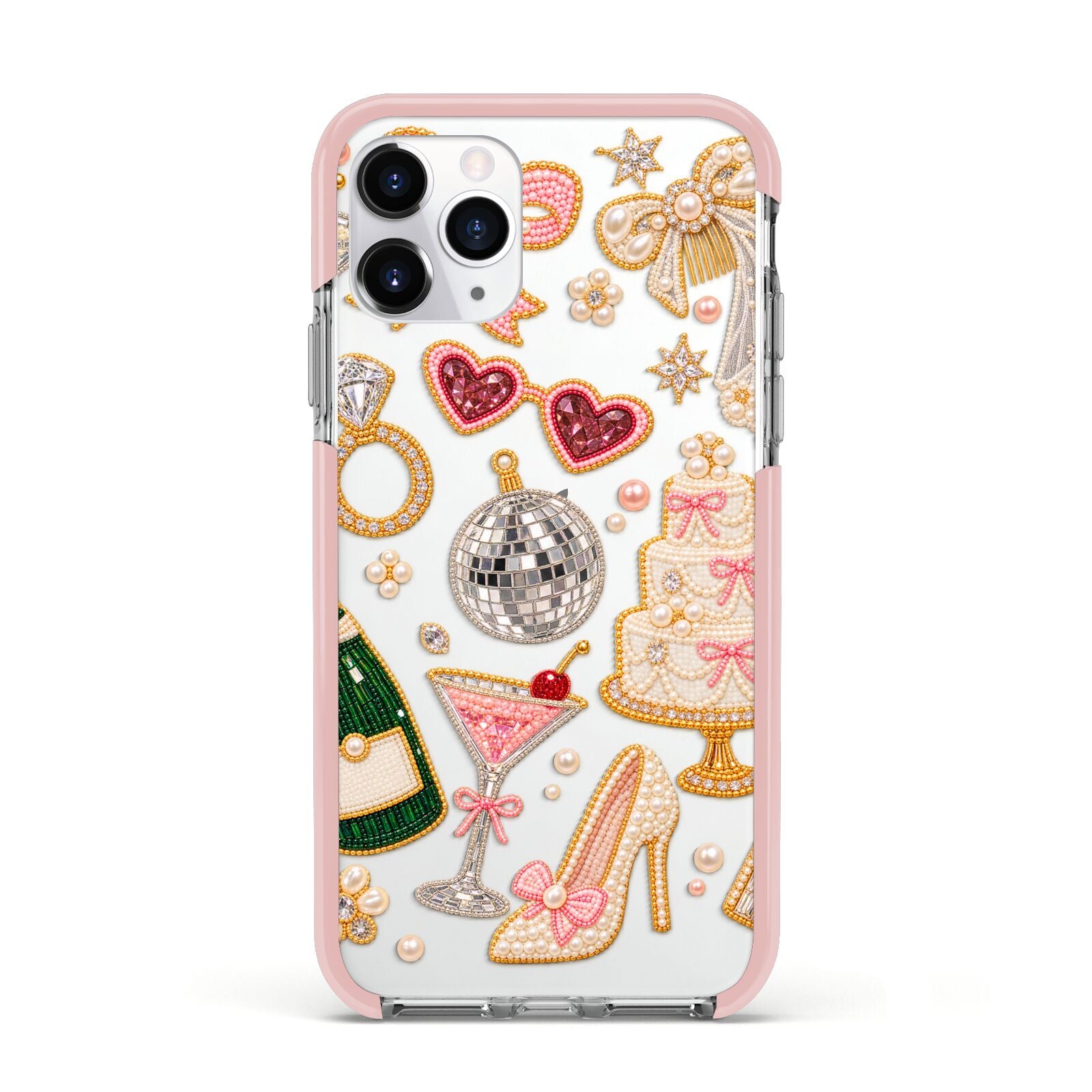 Bridal Afterparty Apple iPhone 11 Pro in Silver with Pink Impact Case