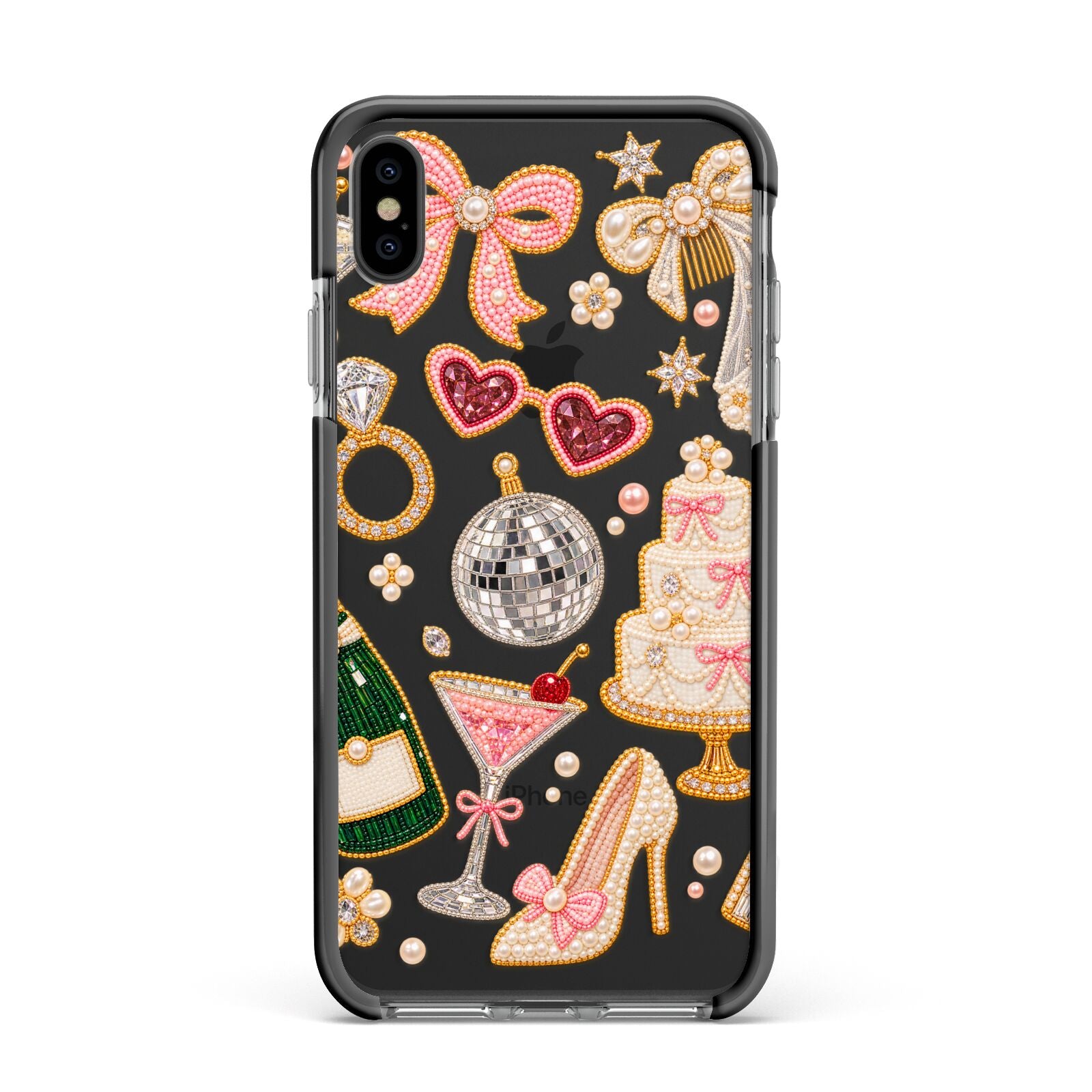 Bridal Afterparty Apple iPhone Xs Max Impact Case Black Edge on Black Phone