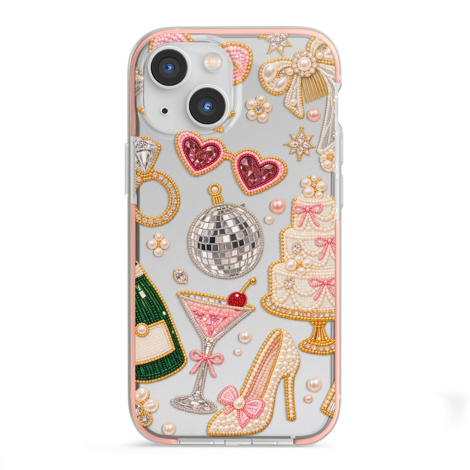 Bridal Afterparty iPhone 13 Mini TPU Impact Case with Pink Edges